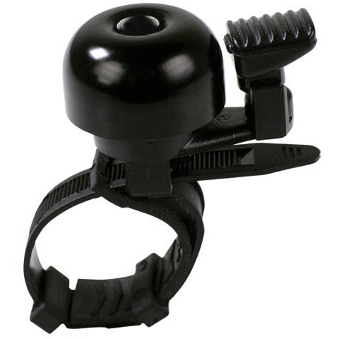 Afbeelding laden in galerijviewer, Simson fietsbel mini 32mm, flex-band bevestiging zwart