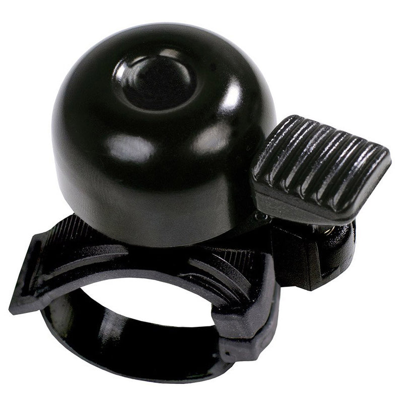 Afbeelding laden in galerijviewer, Simson fietsbel mini 32mm, flex-band bevestiging zwart