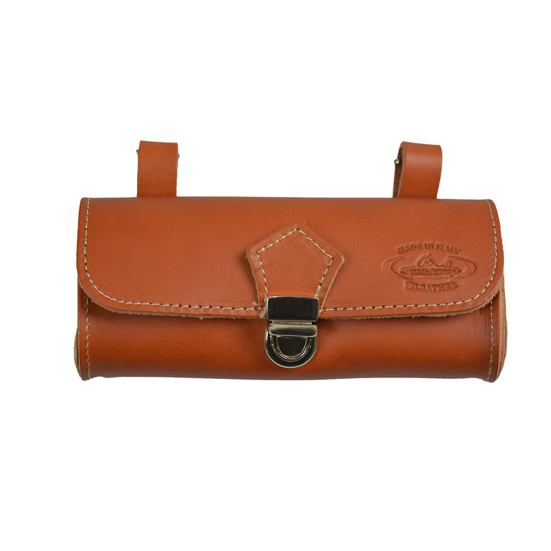 Afbeelding laden in galerijviewer, Monte grappa zadeltas leer cognac met logo