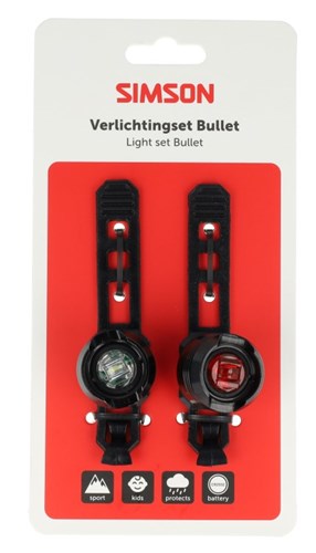 Afbeelding laden in galerijviewer, Simson verlichtingsset bullet batterij - zwart