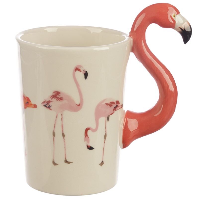 Afbeelding laden in galerijviewer, Flamingo roze - gevormd handvat keramiek mok