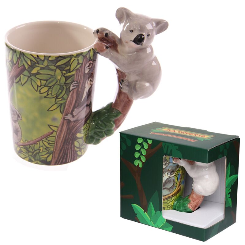Afbeelding laden in galerijviewer, Wit koala - gevormd handvat keramiek mok