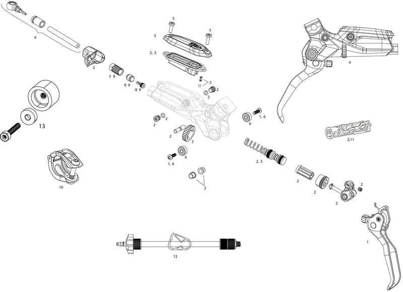Afbeelding laden in galerijviewer, Sram bremshebel brake lever black a2
