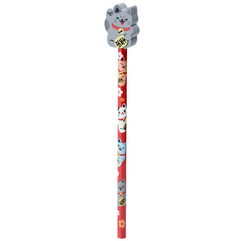Afbeelding laden in galerijviewer, Maneki neko gelukskat - gum potlood