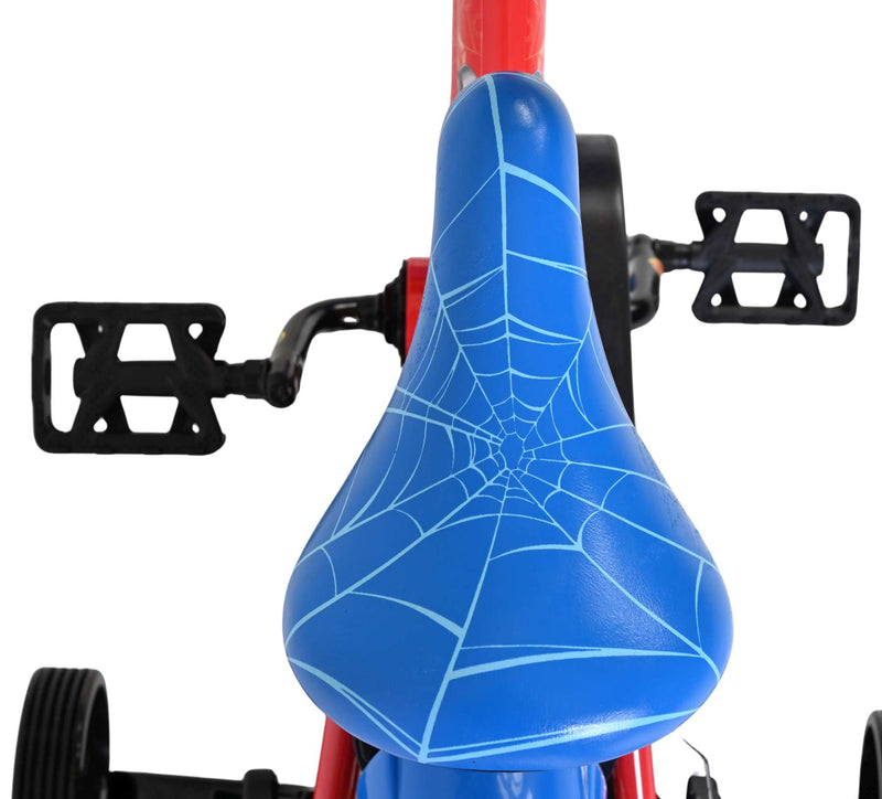 Afbeelding laden in galerijviewer, Spiderman spider-man kinderfiets - jongens - 12 inch - blauw rood - twee handremmen
