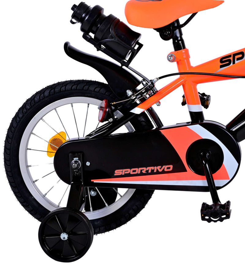 Afbeelding laden in galerijviewer, Volare Sportivo Kinderfiets Jongens 14 inch Neon Oranje Zwart Twee Handremmen