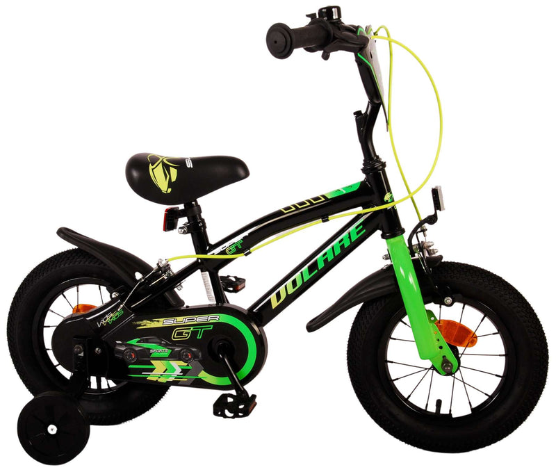 Afbeelding laden in galerijviewer, Volare Super GT Kinderfiets - Jongens - 12 inch - Groen - Twee handremmen