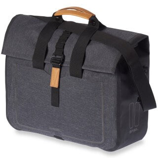 Afbeelding laden in galerijviewer, Basil Urban Dry Business Bag - waterdichte fietsschoudertas, 20L inhoud, charcoal melee