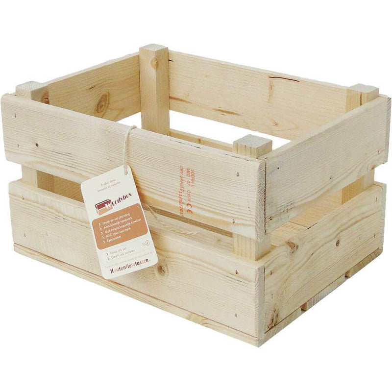 Afbeelding laden in galerijviewer, Fietskrat B1 blank vuren hout 40x30x24cm