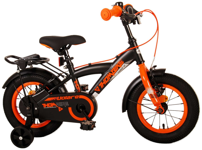 Afbeelding laden in galerijviewer, Volare Thombike Kinderfiets - Jongens - 12 inch - Zwart Oranje - Twee Handremmen
