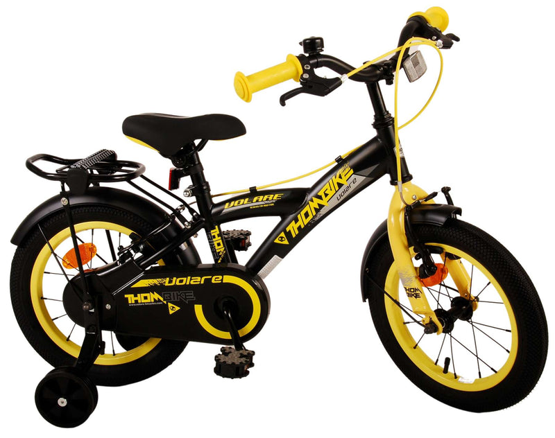 Afbeelding laden in galerijviewer, Volare Thombike Kinderfiets Jongens 14 inch Zwart Geel Twee Handremmen