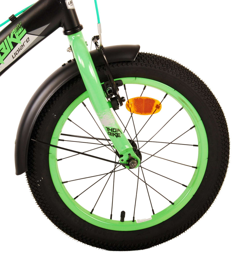 Afbeelding laden in galerijviewer, Volare Thombike Kinderfiets - Jongens - 16 inch - Zwart Groen - Twee Handremmen