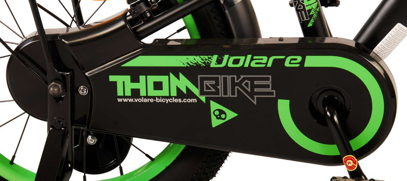 Afbeelding laden in galerijviewer, Volare Thombike Kinderfiets - Jongens - 16 inch - Zwart Groen - Twee Handremmen