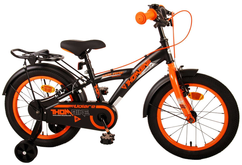Afbeelding laden in galerijviewer, Volare Thombike Kinderfiets Jongens 16 inch Zwart Oranje Twee Handremmen