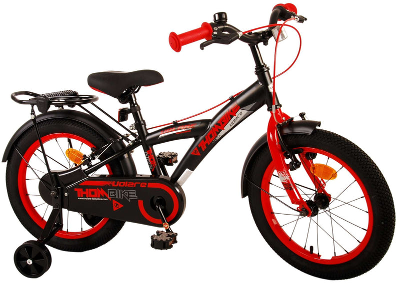 Afbeelding laden in galerijviewer, Volare Thombike Kinderfiets - Jongens - 16 inch - Zwart Rood - Twee Handremmen