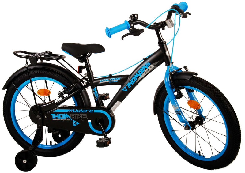 Afbeelding laden in galerijviewer, Volare Thombike Kinderfiets Jongens 18 inch Zwart Blauw Twee handremmen