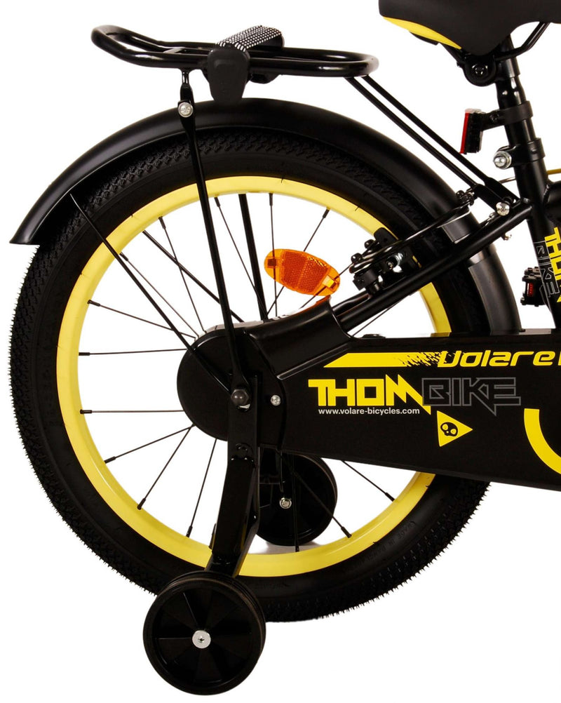 Afbeelding laden in galerijviewer, Volare Thombike Kinderfiets Jongens 18 inch Zwart Geel Twee handremmen