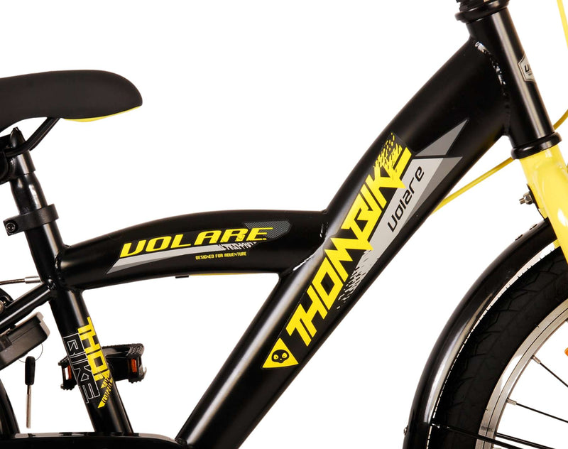Afbeelding laden in galerijviewer, Volare Thombike Kinderfiets - Jongens - 20 inch - Zwart Geel - Twee Handremmen