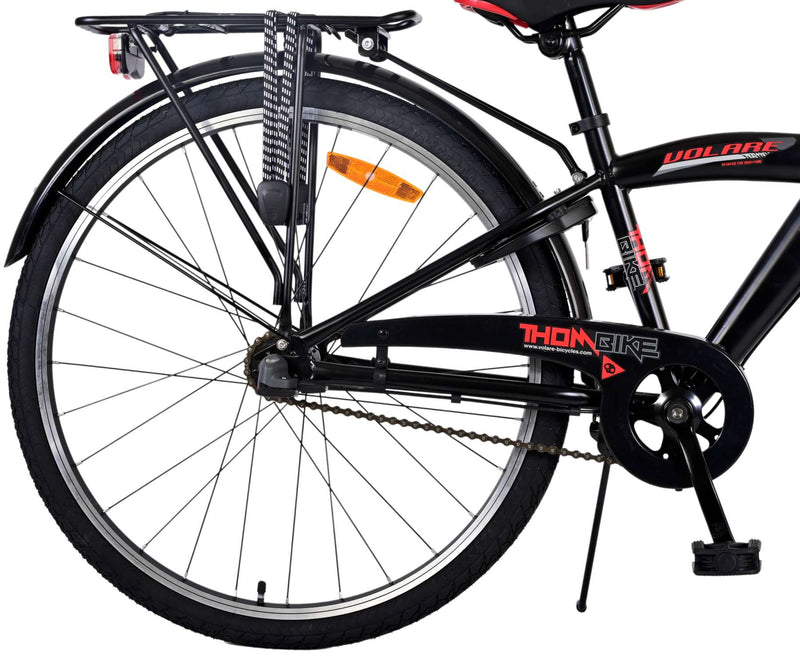 Afbeelding laden in galerijviewer, Volare Thombike Kinderfiets - Jongens - 26 inch - Zwart Rood - 3 versnellingen