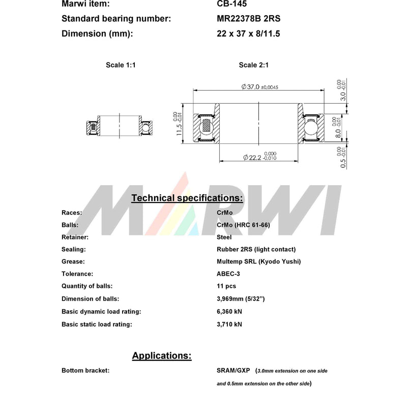 Afbeelding laden in galerijviewer, Union kogellager ball bearing cb-145 22x37x8 11,5