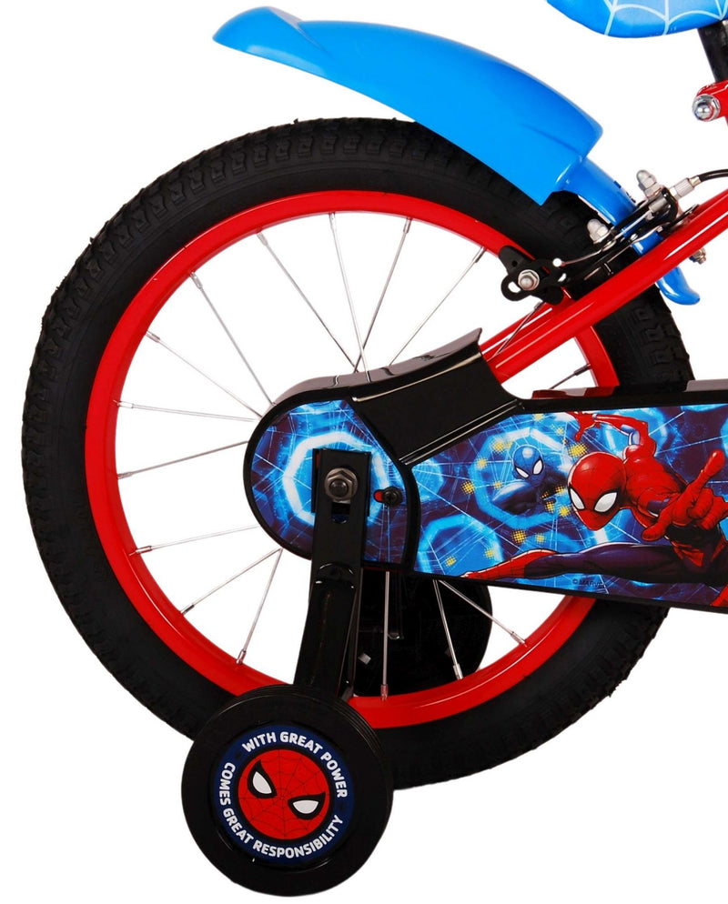 Afbeelding laden in galerijviewer, Spiderman Ultimate Spider-Man Kinderfiets Jongens 16 inch Blauw Rood Twee handremmen