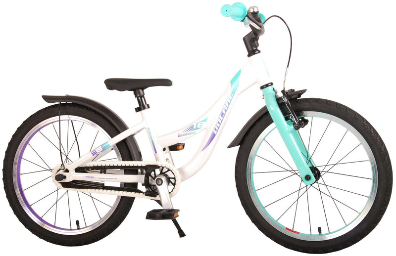 Afbeelding laden in galerijviewer, Volare Glamour Kinderfiets - Meisjes - 18 inch - Wit Mint Groen - Prime Collection