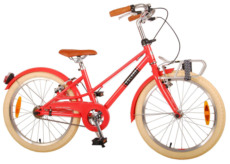 Afbeelding laden in galerijviewer, Volare Melody Kinderfiets Meisjes 20 inch Koraal Rood Twee Handremmen Prime Collection
