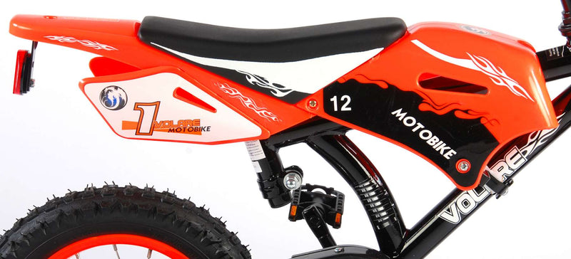 Afbeelding laden in galerijviewer, Volare Motorbike Kinderfiets Jongens 12 inch Oranje 95% afgemonteerd