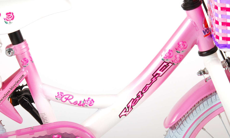 Afbeelding laden in galerijviewer, Volare Rose Kinderfiets - Meisjes - 16 inch - Roze Wit - 95% afgemonteerd