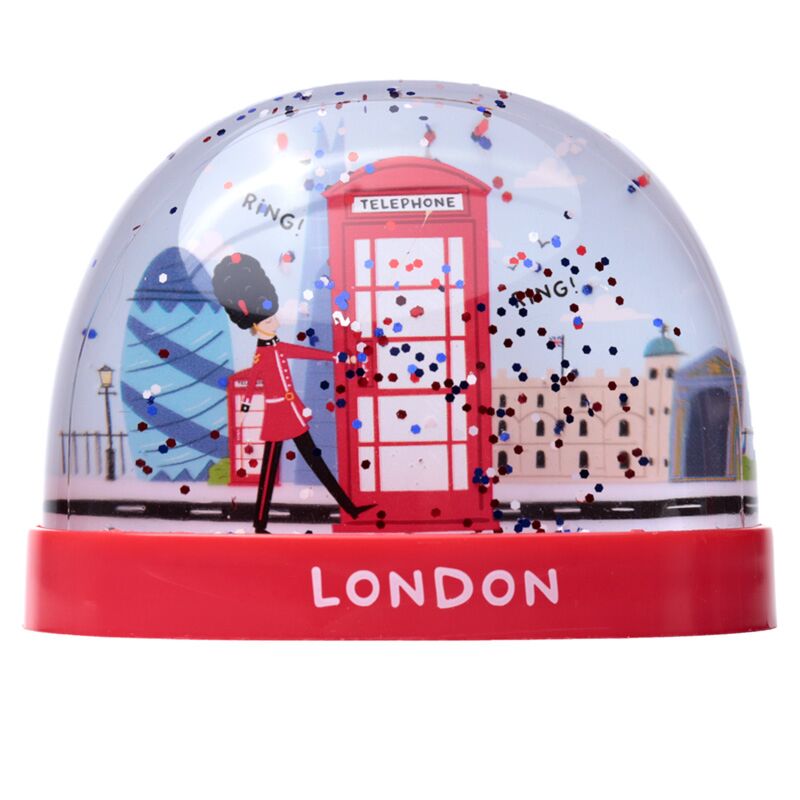 Afbeelding laden in galerijviewer, Londen souvenir rode telefooncel koninklijke wachter sneeuwbol l