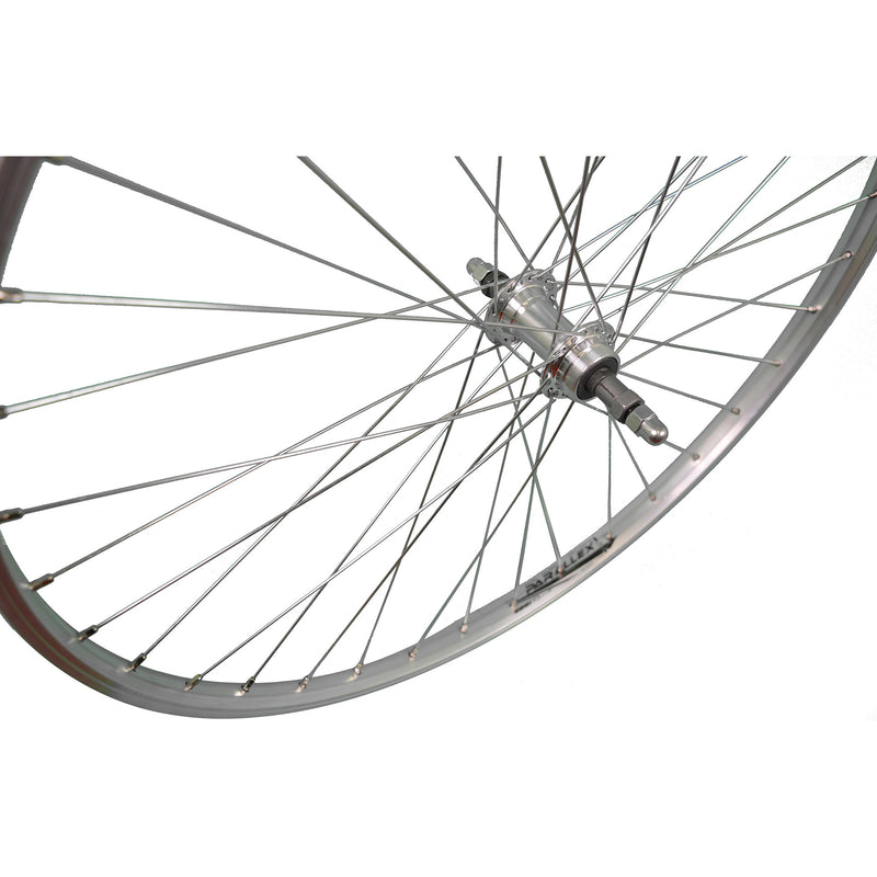 Afbeelding laden in galerijviewer, Roland achterwiel paralex pion 28-15 8-13 8 622 alu velg zil.