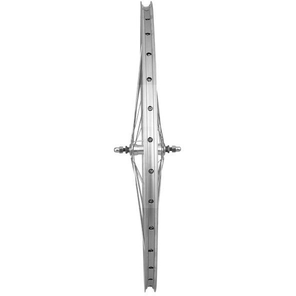 Afbeelding laden in galerijviewer, Roland voorwiel 28 ryde zac19 alu naaf zilveren velg