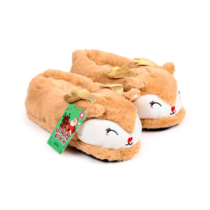 Afbeelding laden in galerijviewer, Jingle kerstmis rendier sloffen (unisex one size)