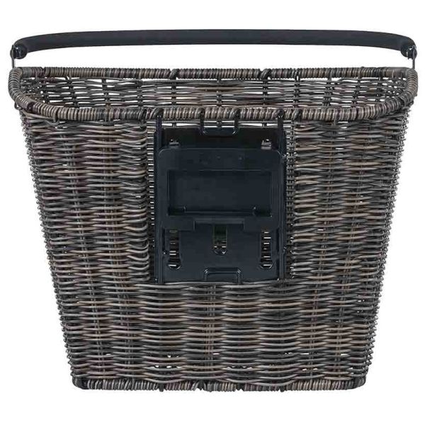 Afbeelding laden in galerijviewer, Basil Bremen Rattan Look KF - fietsmand - voorop - donkerbruin