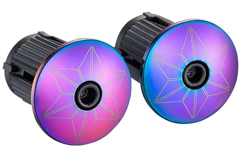 Afbeelding laden in galerijviewer, Supacaz Super sticky kush bling stuurlint oil slick inclusief aluminium stuurplug