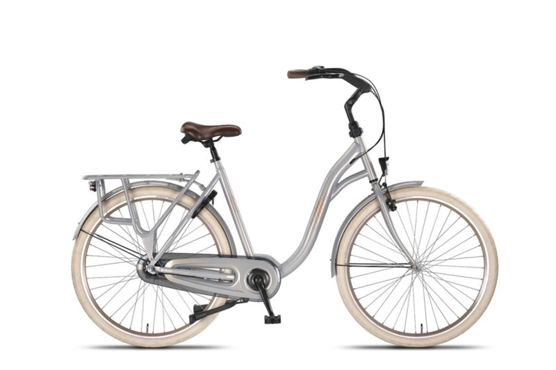 Afbeelding laden in galerijviewer, Altec sweet moederfiets 28 inch 56 cm dames 3v rollerbrake zilver