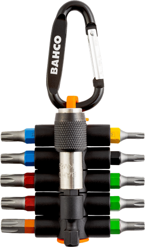 Afbeelding laden in galerijviewer, Bahco sticky bits | 59s tcs11-1 - gekleurde torxbits met magnetische bithouder