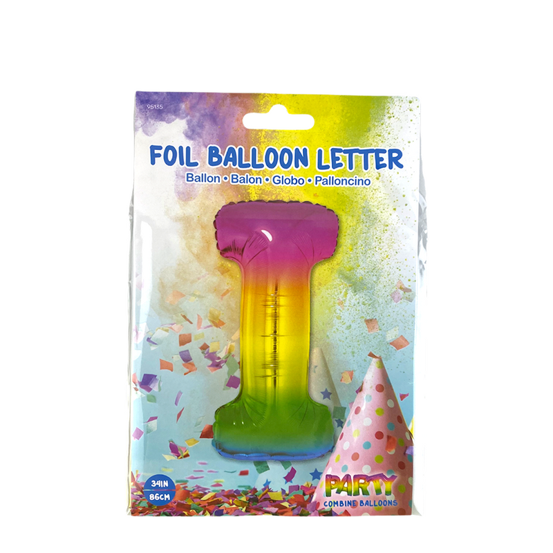Afbeelding laden in galerijviewer, Ballon folie letter i rainbow 86cm
