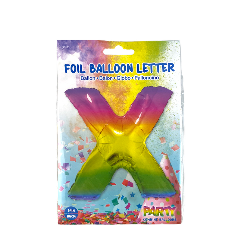 Afbeelding laden in galerijviewer, Ballon folie letter x rainbow 86cm