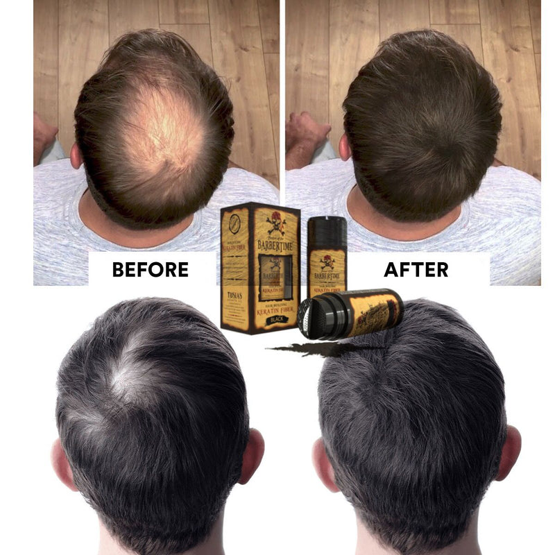 Afbeelding laden in galerijviewer, Barbertime hair building keratin fiber black 21gr.
