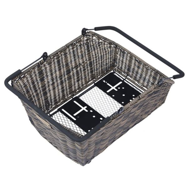 Afbeelding laden in galerijviewer, Basil fietsmand cento rattan look multi system 41 x 25 x 12 cm - bruin