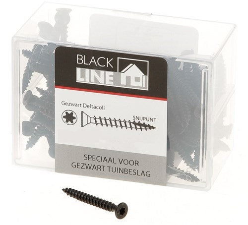 Afbeelding laden in galerijviewer, Blackline spaanplaatschroef hcp zwart pk torx tx20 +snijpunt 3.5x25 | 100 stuks - 6904.20.13525