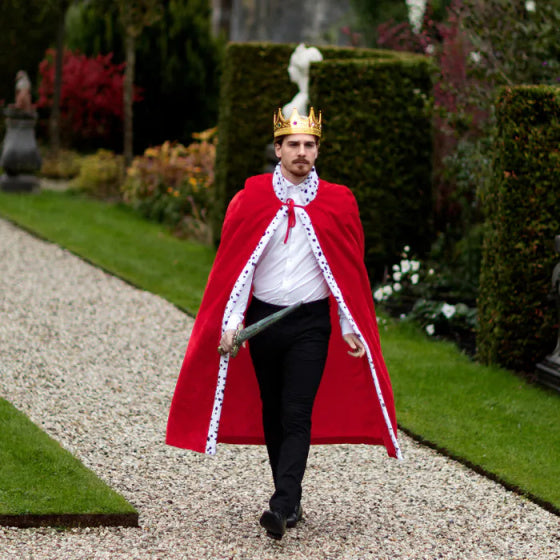 Afbeelding laden in galerijviewer, Boland Koningsmantel deluxe heren 130 cm rood