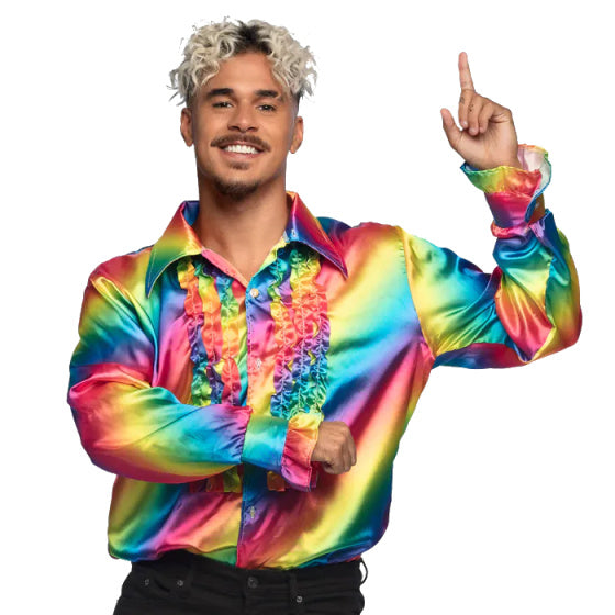 Afbeelding laden in galerijviewer, Boland St. Party Shirt Regenboog maat XL