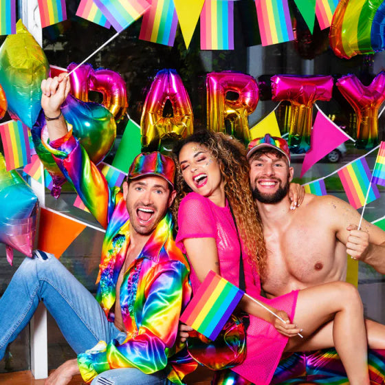 Afbeelding laden in galerijviewer, Boland St. Party Shirt Regenboog maat XL