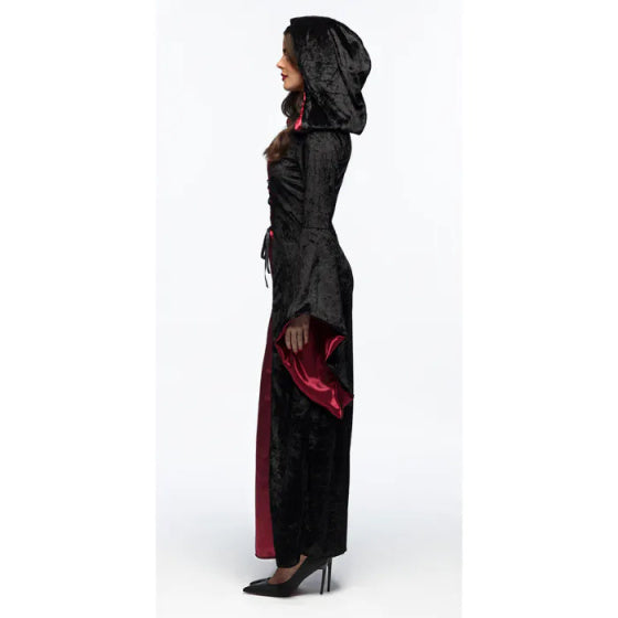 Afbeelding laden in galerijviewer, Boland vampire mistress halloween kostuum dames zwart rood maat 44 46
