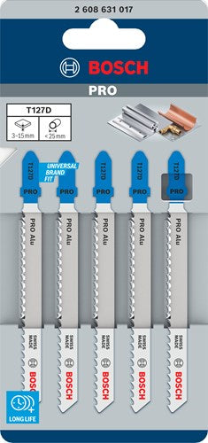 Afbeelding laden in galerijviewer, Bosch accessoires 5x special voor aluminium decoupeerzaagblad t127d - 2608631017