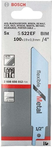 Afbeelding laden in galerijviewer, Bosch accessoires reciprozaagblad s 522 ef flexible for metal 5st - 2608656012