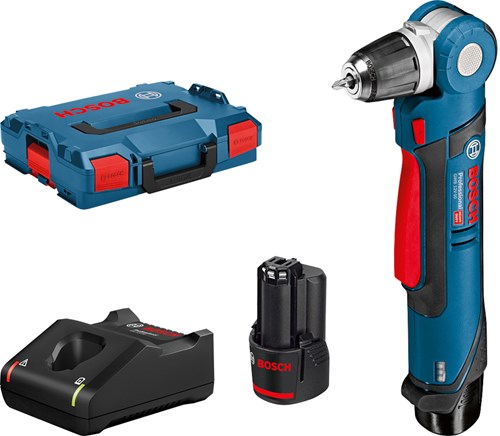 Afbeelding laden in galerijviewer, Bosch blauw gwb 12v-10 | accu haakse boormachine 12v in l-boxx 102 (2x 2.0ah accu + lader) - 0601390908