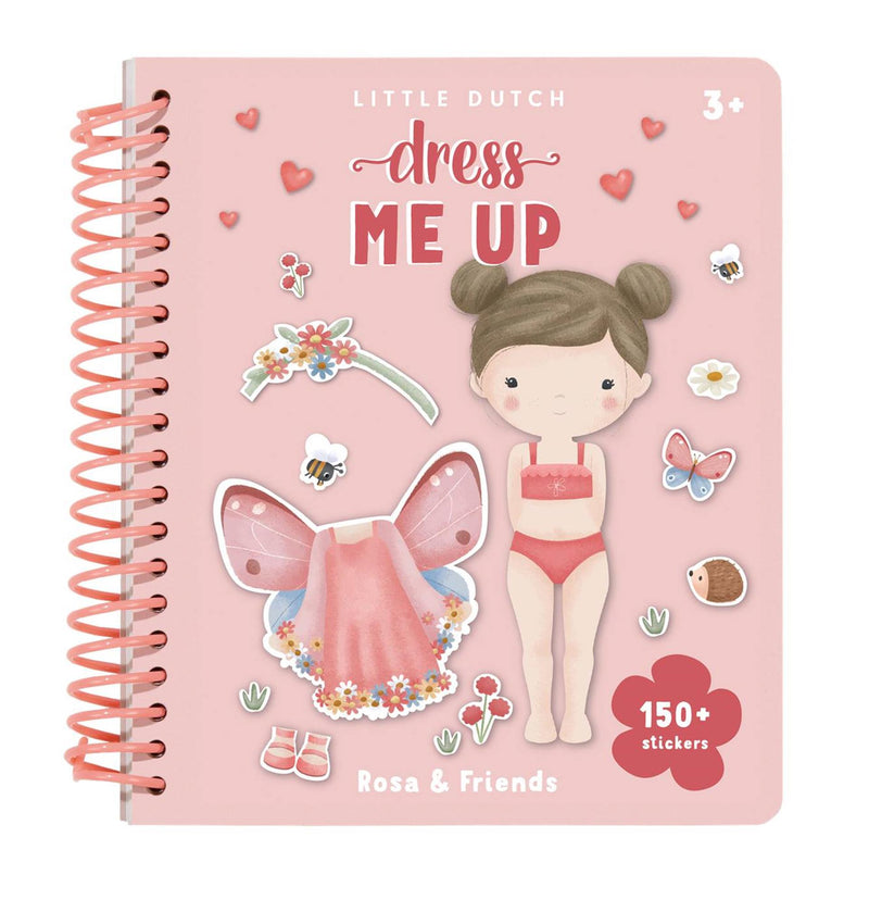 Afbeelding laden in galerijviewer, Little dutch sticker- en aankleedboek dress me up rosa friends - bambolino toys cadeau tip